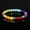 thumbnail image 1 of RSAMD 8MM Owl Buddha Beaded Natural Lava Stone Gold Silver Charm Fashion Men Bracelets-AB220, 1 of 9