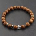 thumbnail image 1 of RSAMD 8MM Owl Buddha Beaded Natural Lava Stone Gold Silver Charm Fashion Men Bracelets-J001-1, 1 of 6