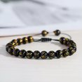 thumbnail image 1 of RSAMD 8MM Owl Buddha Beaded Natural Lava Stone Gold Silver Charm Fashion Men Bracelets-K058-1, 1 of 3