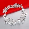 thumbnail image 1 of RSAMD 925 Sterling silver women beads bracelet charm jewelry wedding 20CM 8inches, 1 of 4