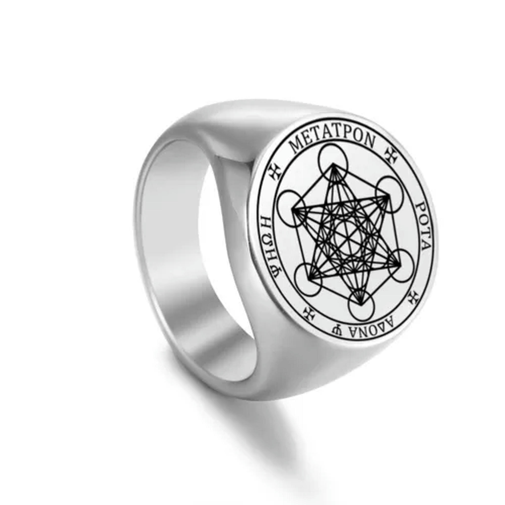 RSAMD Archangel Metatron Angel of Life Seal Solomon Punk Ring for Men ...