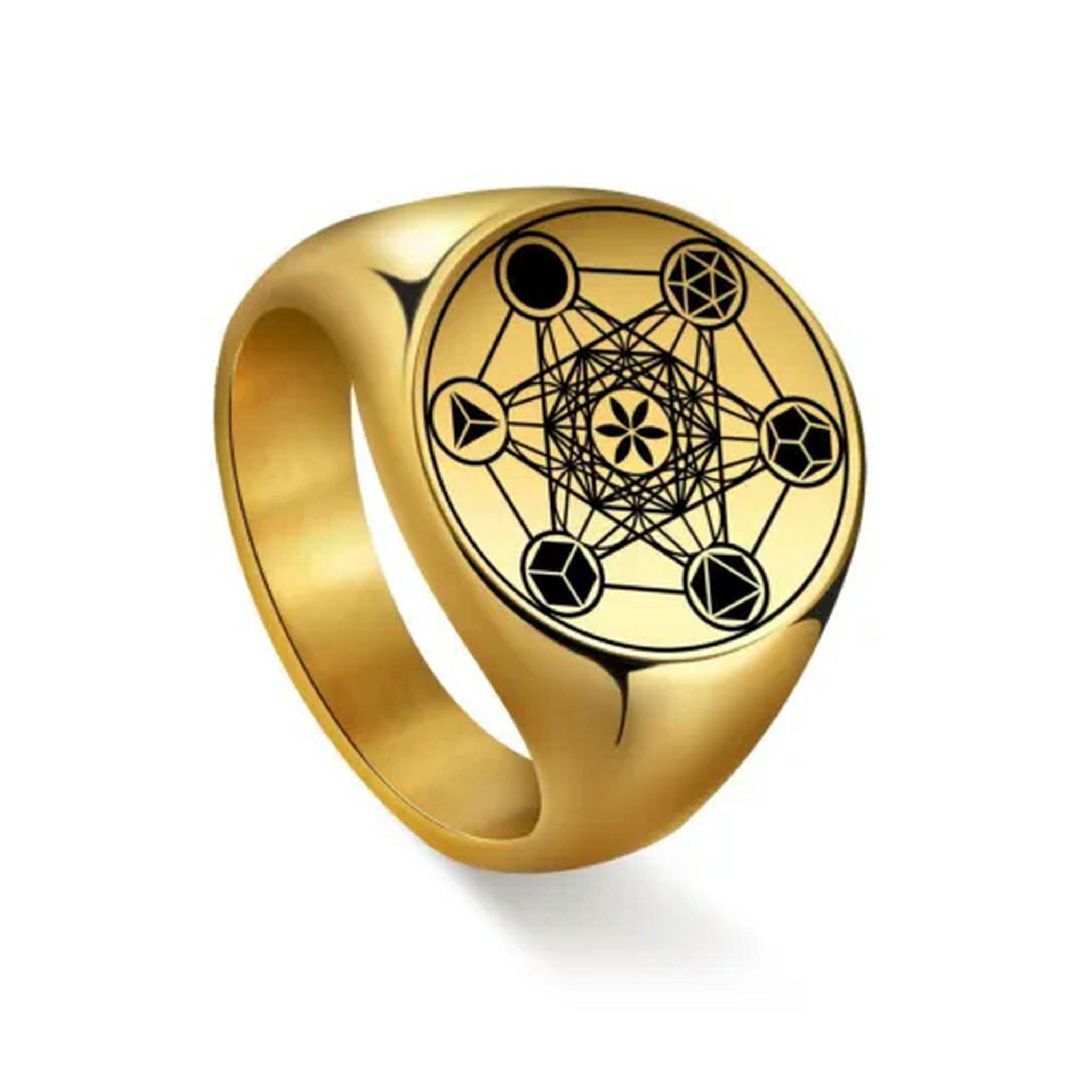 RSAMD Archangel Metatron Angel of Life Seal Solomon Punk Ring for Men ...