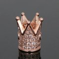 thumbnail image 1 of RSAMD Black Clear Cubic Zirconia Pave King Crown Bracelet Connector Charm Beads In USA-Clear on Rose Gold-10PCS, 1 of 9