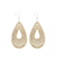 thumbnail image 1 of RSAMD Boho Hollow Out Wood Geometric Teardrop Dangle Earrings Women Unique Jewelry-Beige, 1 of 8