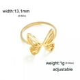thumbnail image 1 of RSAMD Butterfly Open Ring Women Adjustable Stainless Steel Finger Rings Jewelry-Gold, 1 of 7