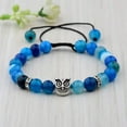 thumbnail image 1 of RSAMD Charm Natural Lava Stone Gemstone Beads Buddha Head Lion's Head Men's Bracelets-K005, 1 of 3