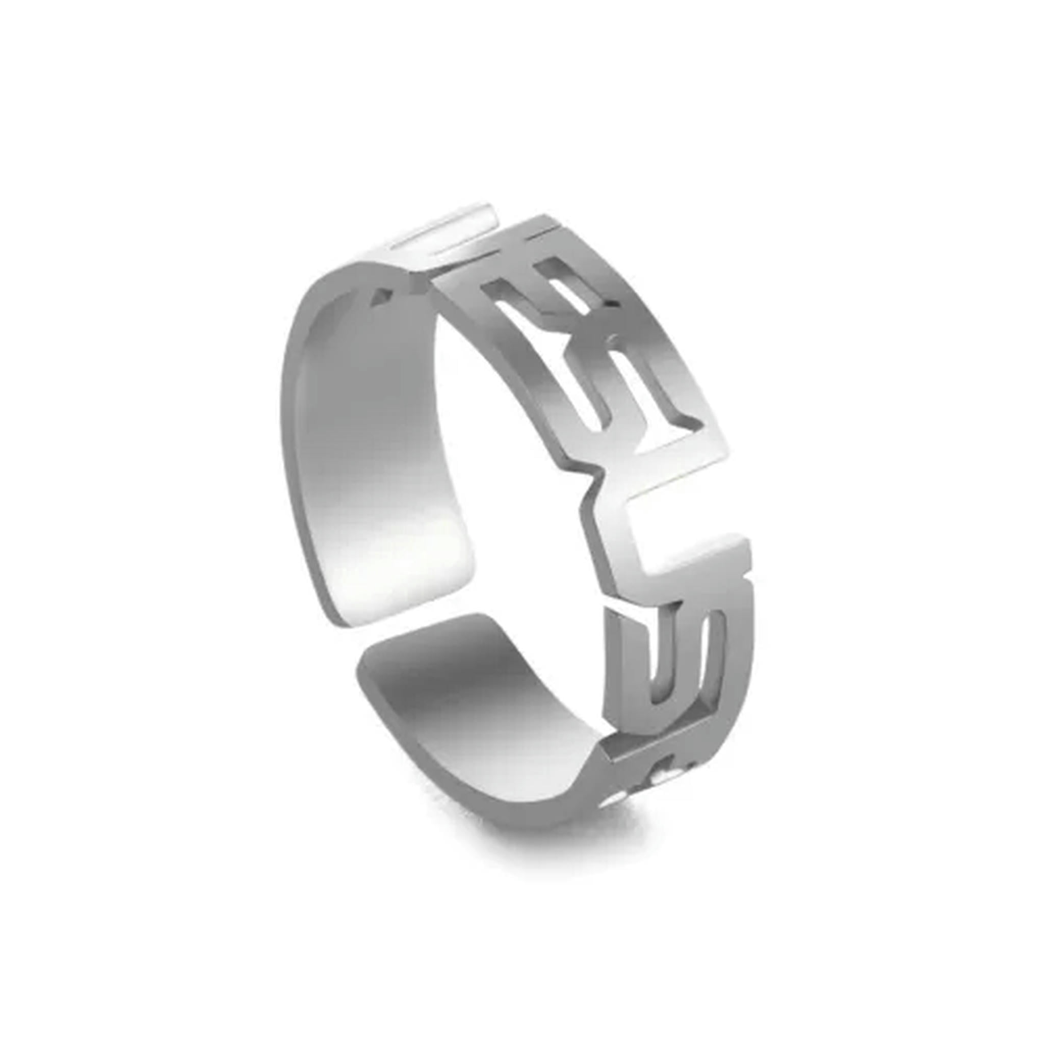 RSAMD Cross Jesus Rings Stainless Steel Open Ring Christian Amulet ...