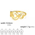 thumbnail image 1 of RSAMD Double Circles Women Ring Stainless Steel Round Geometric Finger Rings Jewelry-11-Gold, 1 of 6