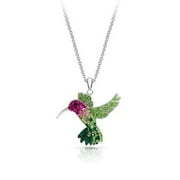 RSAMD Fashion Colorful Crystal Hummingbird Earrings Drop Dangle Women Charm Jewelry-Necklace