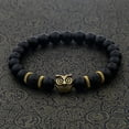 thumbnail image 1 of RSAMD Fashion Men's Women' s Natural Lava Stone Owl 8MM Beads Charm Bracelets Jewelry-505-38, 1 of 3