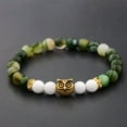 thumbnail image 1 of RSAMD Fashion Men's Women' s Natural Lava Stone Owl 8MM Beads Charm Bracelets Jewelry-505-52, 1 of 3