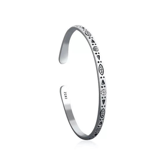 RSAMD Fashion Vintage Pattern Bracelet Personality Simple Opening Adjustable Bangjo