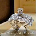 thumbnail image 1 of RSAMD Fashion Women Crystal Ring Set Wedding Bridal Jewelry Gift Size 5-11-8-#24, 1 of 4