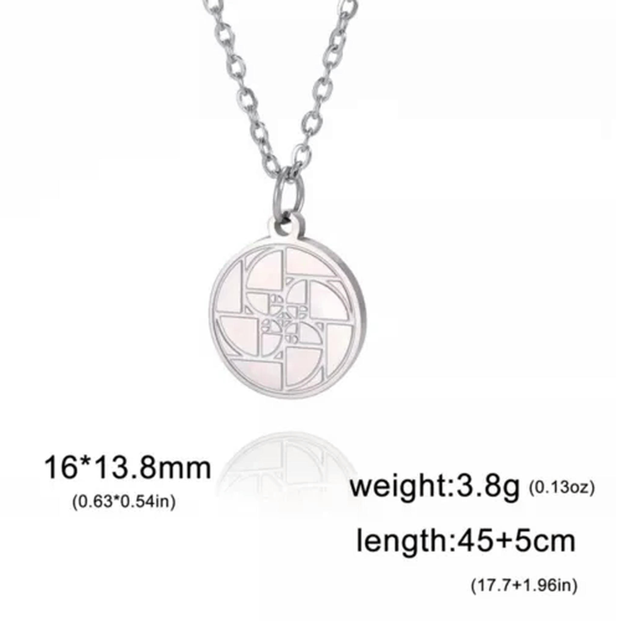 Sacred Geometry Pendant Necklace - Handmade Fibonacci Spiral Swirl Design With Custom Picture Option