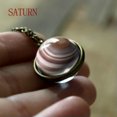 thumbnail image 1 of RSAMD Glow In the Dark Galaxy Double Sided Glass Planet Necklace Pendant Wholesale New-Saturn, 1 of 9