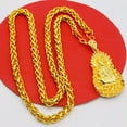 thumbnail image 1 of RSAMD Gold Plated Necklace For Women Men Golden Guanyin Dragon Pendant Clavicle Chain-3, 1 of 9