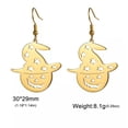 thumbnail image 1 of RSAMD Halloween Pumpkin Stainless Steel Dangle Earrings Hollow Hat Pendant Jewelry-Gold color, 1 of 5
