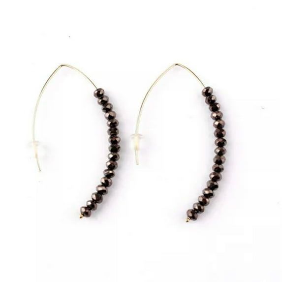 RSAMD Handmade Glitter Glass Beaded Brass Threader Earrings Women Statement Jewelry-Copper