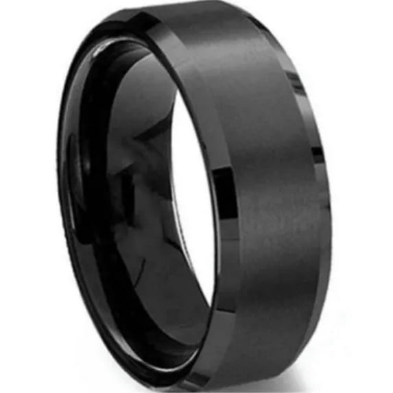 RSAMD Charm Ring Lotr Stainless Steel Fashion Mens Ring Size 6-12 Lord of the Rings-Black-2-12-8mm
