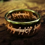 RSAMD Lord of the Rings The One Ring Lotr Stainless Steel Fashion Men's Ring Size 6-13-Gold-13-8mm