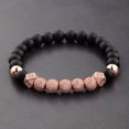 thumbnail image 1 of RSAMD Luxury Crown Natural Stone Matte Black Charm Men's Copper Bead Fashion Bracelets-1231-A4, 1 of 3