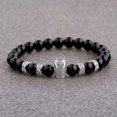 thumbnail image 1 of RSAMD Luxury Crown Natural Stone Matte Black Charm Men's Copper Bead Fashion Bracelets-616-2, 1 of 3
