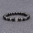 thumbnail image 1 of RSAMD Luxury Crown Natural Stone Matte Black Charm Men's Copper Bead Fashion Bracelets-D060-2, 1 of 3