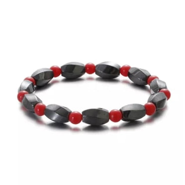Black Hematite Magnetic Bracelet - Round Bead For Pain Relief & Therapy, Men's Healing Jewelry