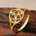 thumbnail image 1 of RSAMD Merkaba Star Ring Sacred Geometry Wedding Band Mystical Symbol Protection-9-A Gold Color, 1 of 9