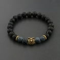 thumbnail image 1 of RSAMD Natural Gemstone Beads Buddha Head Beaded Men Womens Lava Bead Handmade Bracelet-505-24, 1 of 2