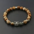thumbnail image 1 of RSAMD Natural Gemstone Beads Buddha Head Beaded Men Womens Lava Bead Handmade Bracelet-505-28, 1 of 3