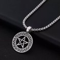 thumbnail image 1 of RSAMD Pentagram Religious Paganism Pendant Necklace Stainless Steel Chain Jewelry, 1 of 6