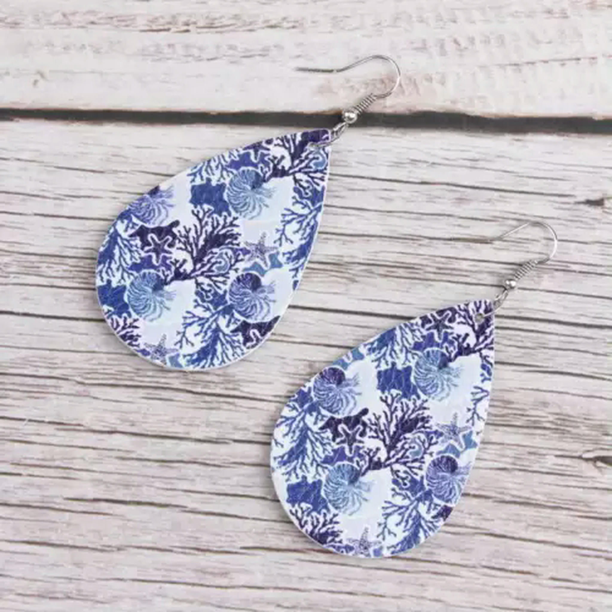 RSAMD Print Turtle Halobios Teardrop Leather Earrings for Women