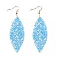 thumbnail image 1 of RSAMD Sequin Glitter Pu Leather Leaf Hook Earrings Women 2020 Spring Fashion Jewelry-Sky Blue, 1 of 3