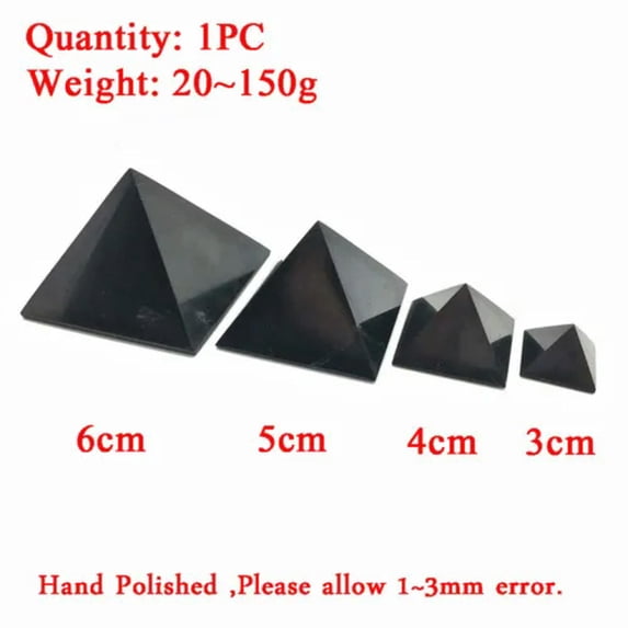 RSAMD Shungite Polished Pyramid EMF Protection Crystal Health Healing Reiki Stone New-5cm/1.96"