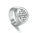 thumbnail image 1 of RSAMD Solomon Kabbalah Amulet Wheel of Fortune Protect Seal Men Ring Stainless Steel-10-steel color, 1 of 9