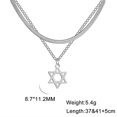 thumbnail image 1 of RSAMD Star of David Hexagram Necklace Stainless Steel Double Layer Snake Chain Jewelry-40-45cm-Steel Color, 1 of 9
