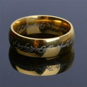 RSAMD The One Ring Lotr Titanium Steel Lord of the Rings Fashion Men's Ring Size 6-13-Gold-9-8mm