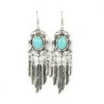thumbnail image 1 of RSAMD Tibetan Silver Vintage Turquoise Women Fashion Jewelry Dangle Earrings Best Gift-3370-Oval, 1 of 2