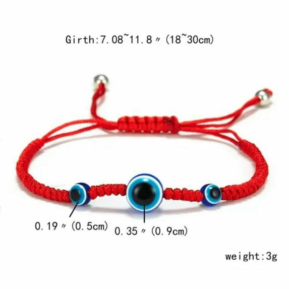 RSAMD Turkish Lucky Blue Evil Eye Bracelets Women's Handmade Braided Red Rope Jewelry-#2 3pc Lucky Evil Eye