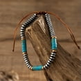 thumbnail image 1 of RSAMD Turquoise Reiki Healing Stone Bracelet Energy Hematite Stone Adjustable Braslet-1, 1 of 4