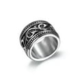 thumbnail image 1 of RSAMD Vintage Mens Silver Stainless Steel Gothic Punk Biker Rings Jewelry lots Sz8-15-14-#26, 1 of 2