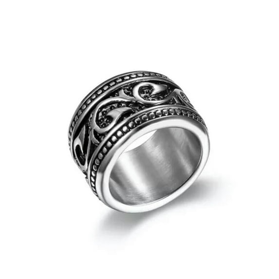 RSAMD Vintage Mens Silver Stainless Steel Gothic Punk Biker Rings Jewelry lots Sz8-15-9-#26