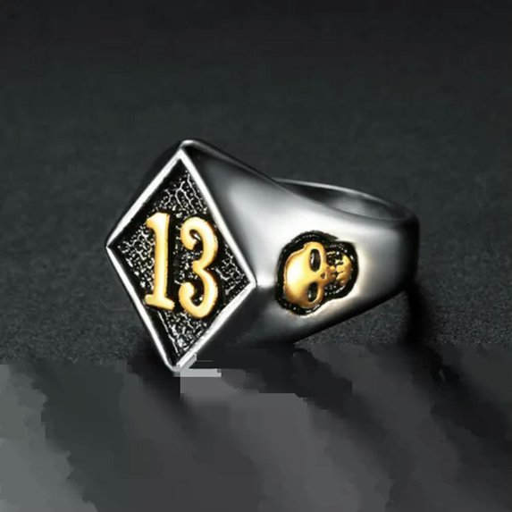 RSAMD Vintage Mens Silver Stainless Steel Gothic Punk Biker Rings Jewelry lots Sz8-15-9-#7