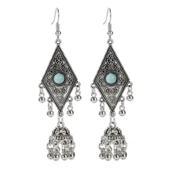RSAMD Vintage Silver Ethnic Turquoise Drop Earrings Boho Jewelry Gift for Women-Style B