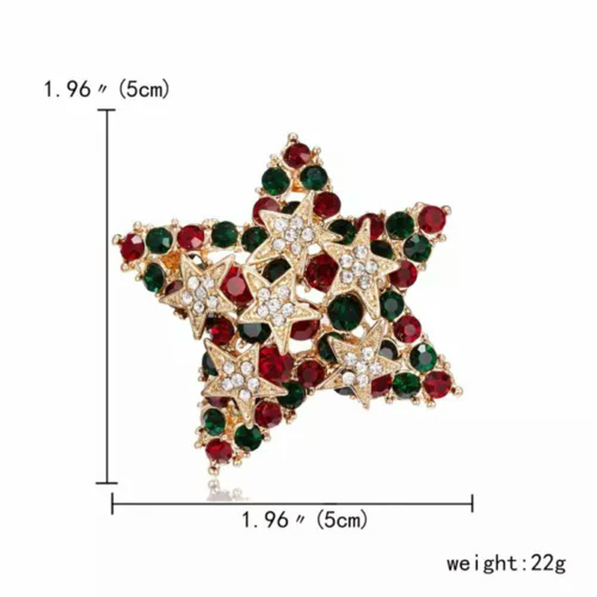 Christmas Corsage Tree Snowflake Wreath Santa Brooch Pins - Rhinestone Holiday Jewelry Gift Set