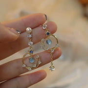 RSAMD Wholesale Crystal Tassel Flower Earrings Drop Dangle Women Wedding Jewelry 2024-16.Red Crystal Tassel