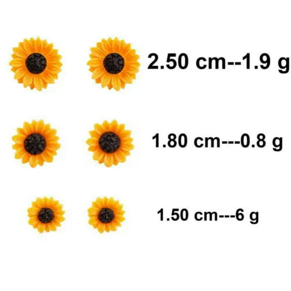 RSAMD Yellow Acrylic Sunflower Stud Earrings Pendant Choker Necklace Summer Jewelry-1.8cm-Earrings