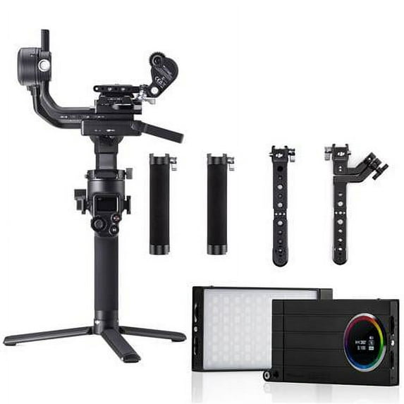 RSC 2 Gimbal Stabilizer Pro Combo Bundle with DJI R Twist Grip Dual Handle, Flashpoint M1 RGB Creative Light