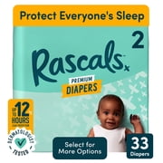 Rascals Premium Absorbent Baby Diapers Size 2, 33 Count